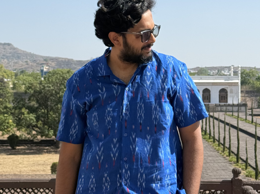 Karna - Ikkat Blue Shirt