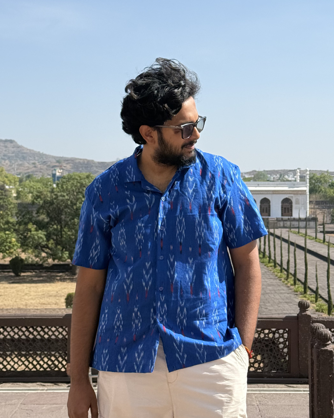 Karna - Ikkat Blue Shirt