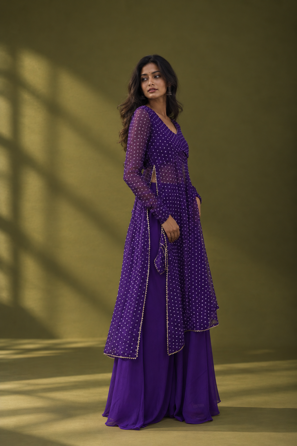 Leher Anarkali Set